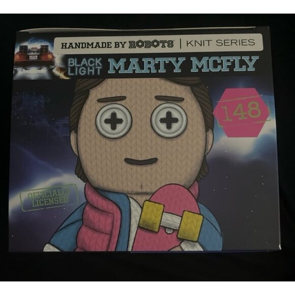 HANDMADE BY ROBOTS MARTY MCFLY BLACK LIGHT LIMITED EDITION KNIT SERIES FAN EXPO - Picture 5 of 6